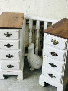 Pretty Repurposed Farmhouse Nightstand Set (2)