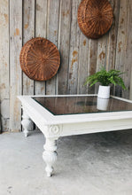 Load image into Gallery viewer, Pretty Wood &amp; Cane Glass Top Coffee Table