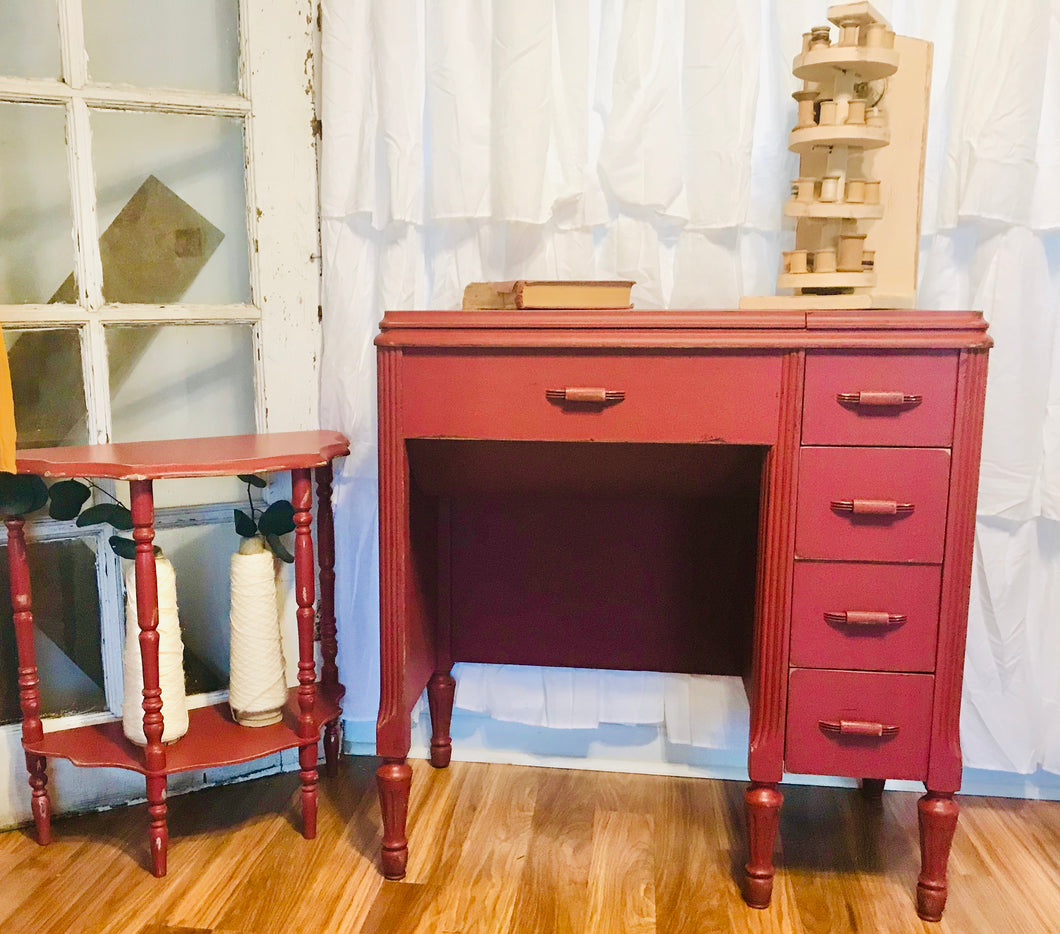 Beautiful Vintage Sewing Table & Matching Accent Table