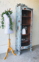 Load image into Gallery viewer, Stunning Chippy Blue Antique Cabinet