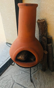 Clay Chiminea & Stand