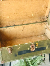 Load image into Gallery viewer, Amazing Vintage Army Trunk on Hairpin Legs