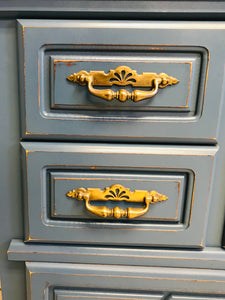 Beautiful Blue Long Dresser or TV Stand