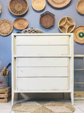 Load image into Gallery viewer, Coastal Chippy MCM Tall Chest of Drawers