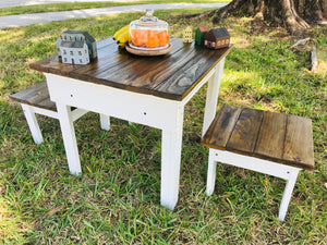 Adorable Mini Farmhouse Toddler Table & Stools