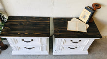 Load image into Gallery viewer, Pretty Vintage Farmhouse Nightstand Set (2)