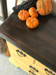 Adorable Mustard Yellow Chunky End Table or Nightstand