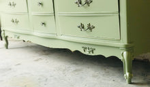 Load image into Gallery viewer, Pretty Vintage Sage French Provincial Long Dresser