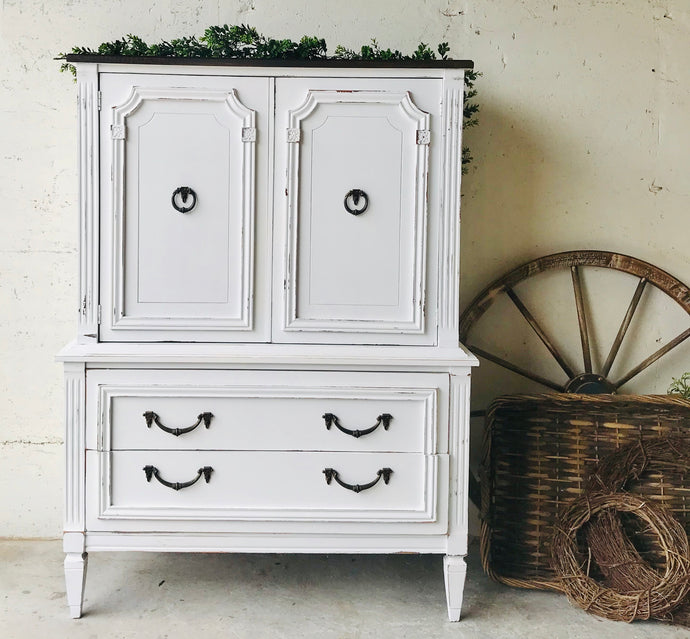 Gorgeous Vintage Farmhouse Armoire Chest of Drawers