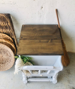 Chunky Rustic Flip Top Single End Table