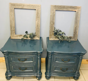 Gorgeous Chunky Blue End Table or Nightstand Set (2)