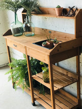 Load image into Gallery viewer, Pretty Solid Lightweight Wood Potting Bench