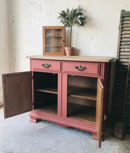 Beautiful Primitive Look Credenza, Small Buffet, or Coffee Bar