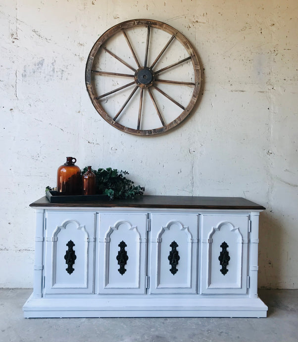 Stunning Vintage Farmhouse Credenza, Buffet, or TV Stand
