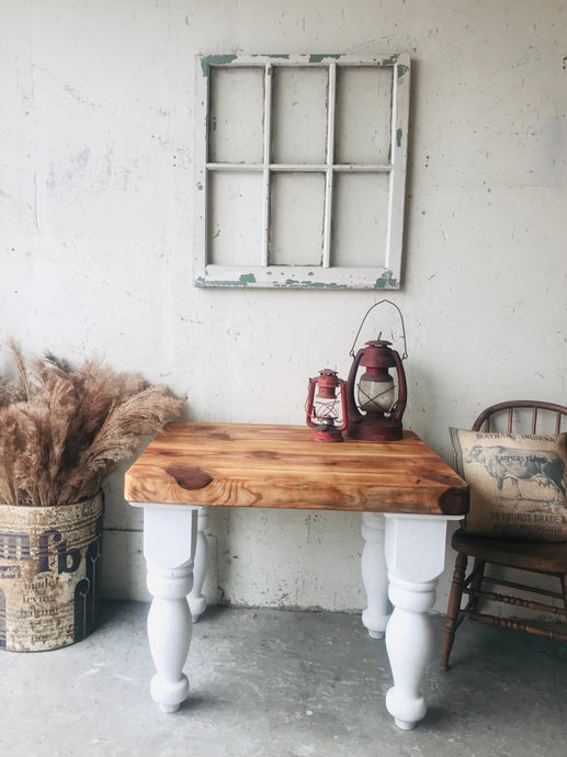 Beautiful Chunky Short Farmhouse Island or Accent Table