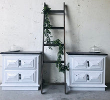 Load image into Gallery viewer, Pretty Vintage Farmhouse Nightstand or End Table Set