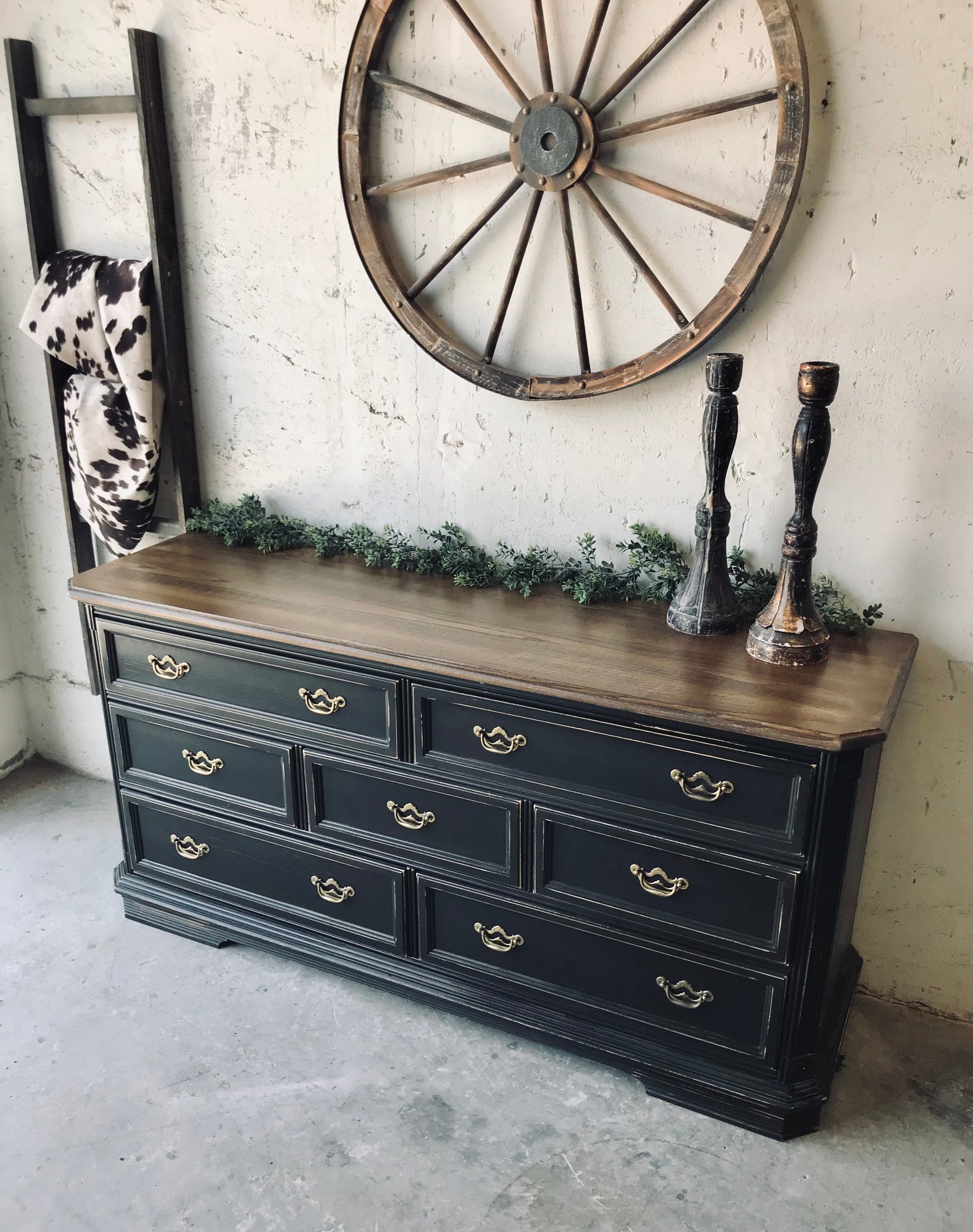 Moody Black Farmhouse Buffet, Dresser, or TV Stand Farmhouse Friar Moody Black Farmhouse Buffet, Dresser, or TV Stand Farmhouse Friar