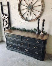 Load image into Gallery viewer, Moody Black Farmhouse Buffet, Dresser, or TV Stand