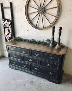 Moody Black Farmhouse Buffet, Dresser, or TV Stand