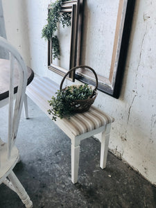 Charming Farmhouse Round or Oval Table, Two Chairs, & Bench