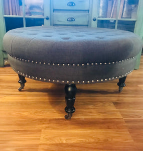 Gorgeous Tufted Round Rolling Ottoman