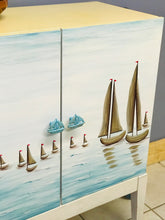 Load image into Gallery viewer, Cute Coastal Scene Painted Cabinet