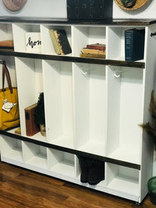 Farmhouse Mudroom Cubby on Casters