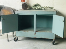 Load image into Gallery viewer, Vintage Industrial Rolling Storage Cabinet