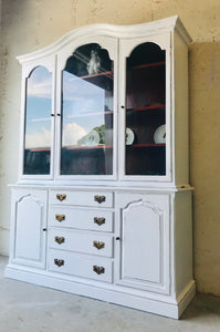 Classy Large Vintage Farmhouse China Cabinet