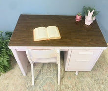 Load image into Gallery viewer, Amazing MCM Pink Metal Tanker Desk &amp; Chair