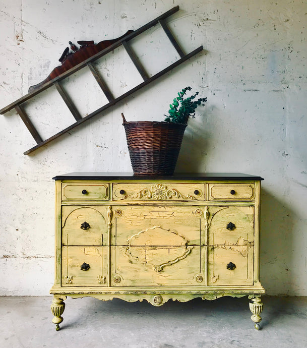 Extra Chippy & Distressed Antique Farmhouse Dresser or Buffet