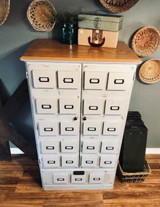 Unique Industrial Farmhouse Faux Apothecary Cabinet