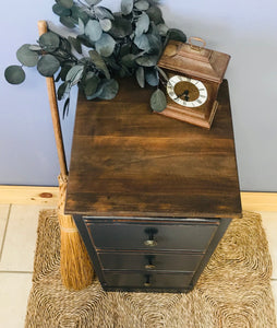 Classy Black Farmhouse Single End Table/Nightstand