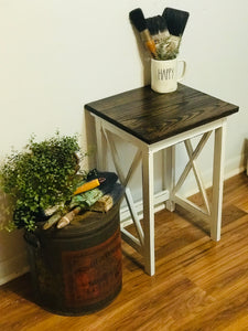 Farmhouse Cross Base accent Table