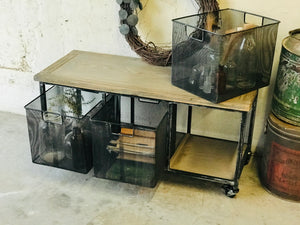 Cool Industrial Rolling Storage Coffee Table