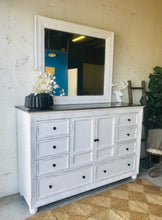 Load image into Gallery viewer, Stunning Large Farmhouse Dresser or Buffet w/ Mirror