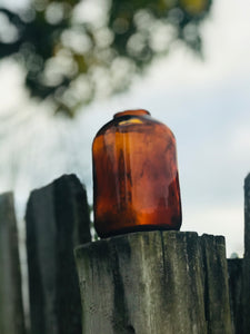 Beautiful Amber Glass Jar Set