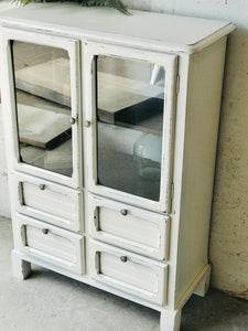 Classy Vintage Farmhouse Display Cabinet