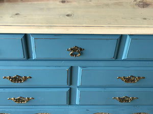 Beautiful Blue Farmhouse Buffet or Dresser