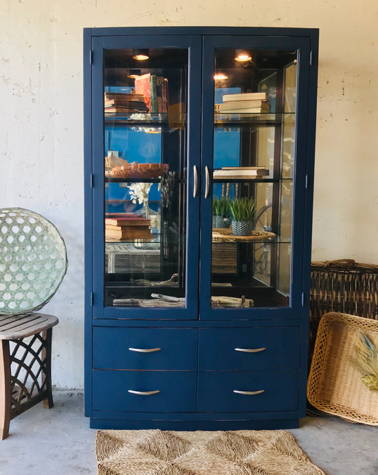 Stunning Modern Navy Display Cabinet