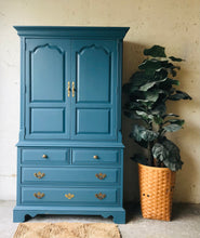 Load image into Gallery viewer, Beautiful Large Blue Armoire Storage Chest