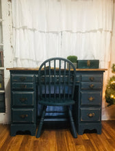 Load image into Gallery viewer, Adorable Vintage Wood Desk &amp; Chair