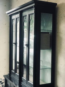 Classy Vintage Black China Cabinet