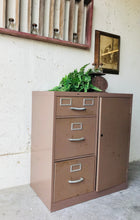 Load image into Gallery viewer, Awesome Vintage Industrial Metal File Cabinet w/Storage