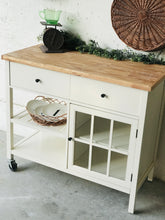 Load image into Gallery viewer, Perfect Cottage Butcher Block Rolling Island