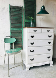 Pretty Farmhouse Vintage Chest of Drawers