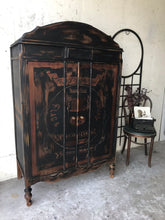 Load image into Gallery viewer, Unique Antique Wardrobe with Vintage Typography Design