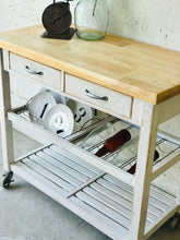 Load image into Gallery viewer, Beautiful Chippy Rolling Kitchen Island