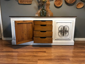 Amazing Large Buffet or TV Stand w/Giant Iron Pulls