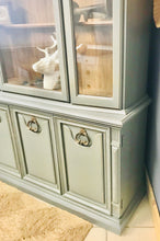 Load image into Gallery viewer, Classy Gray Vintage Two-piece China Cabinet